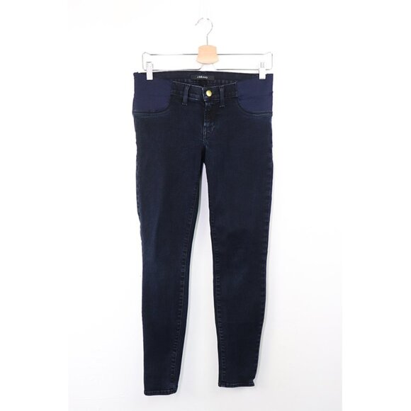 J Brand Mama‎ J Skinny Jeans 27 Mid Rise Maternity Stretch Denim Bluebird Dark - Picture 1 of 6